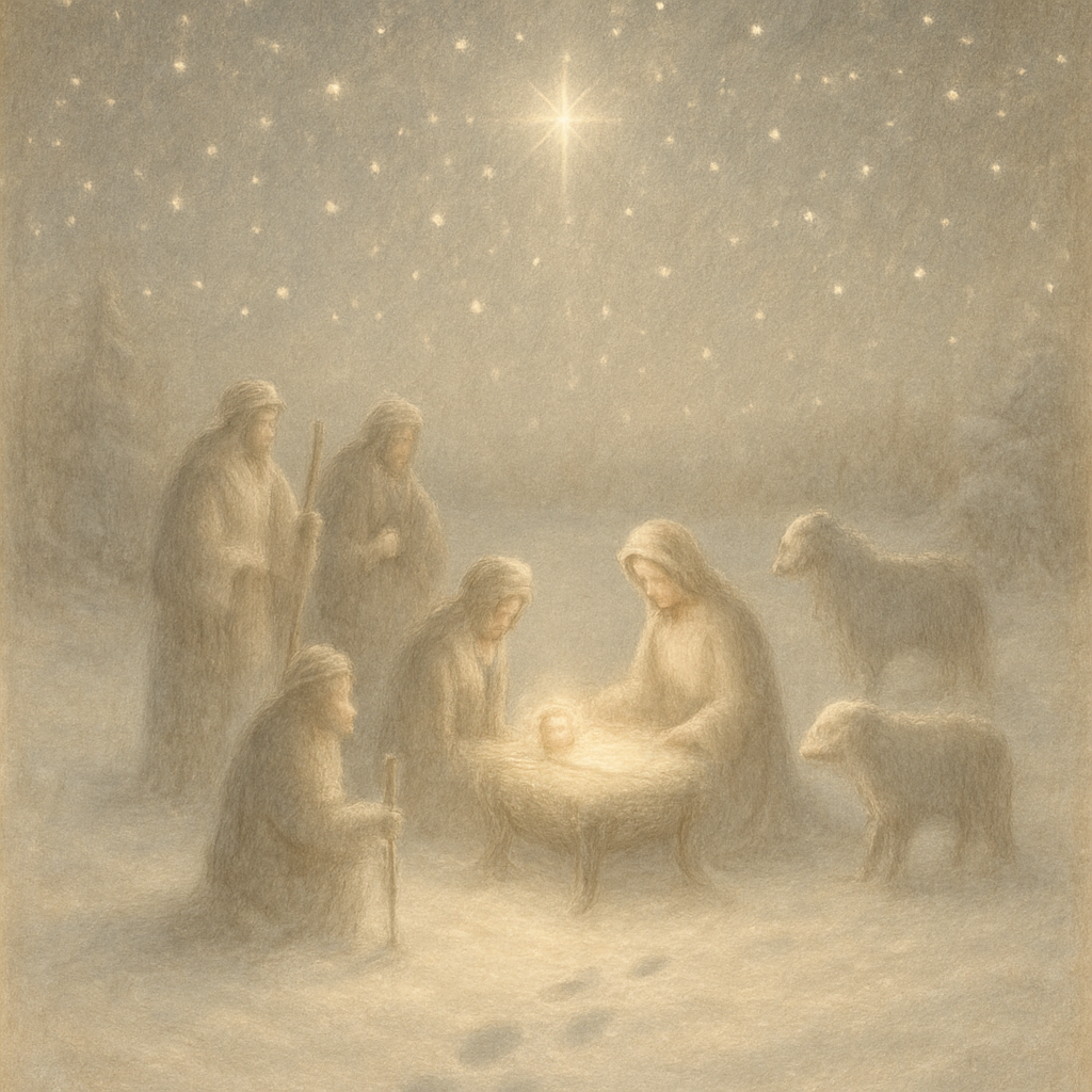 Starlight Nativity Meadow DIY paint by numbers