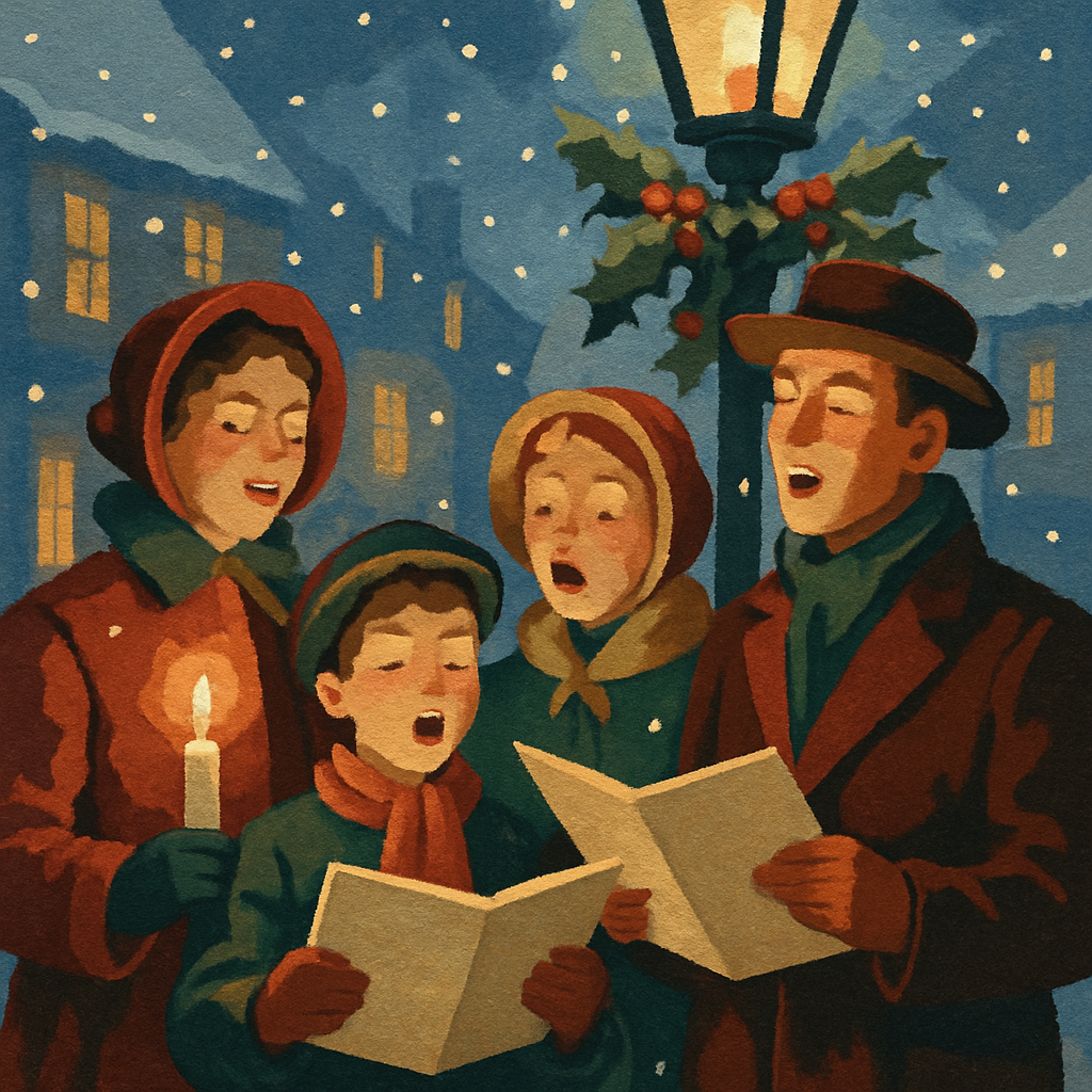 Twinkling Candlelight Carolers DIY paint by numbers