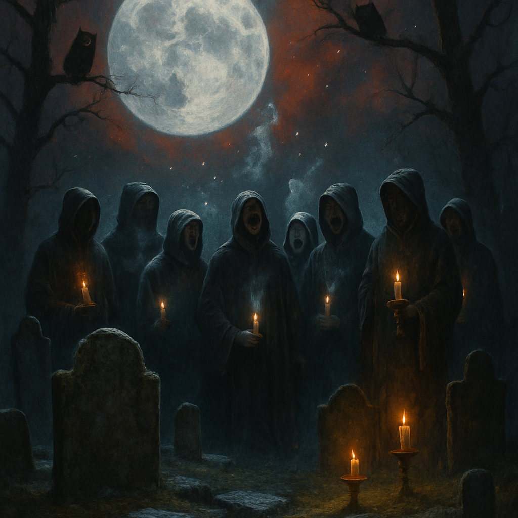 Starlit Graveyard Choir painting number kit