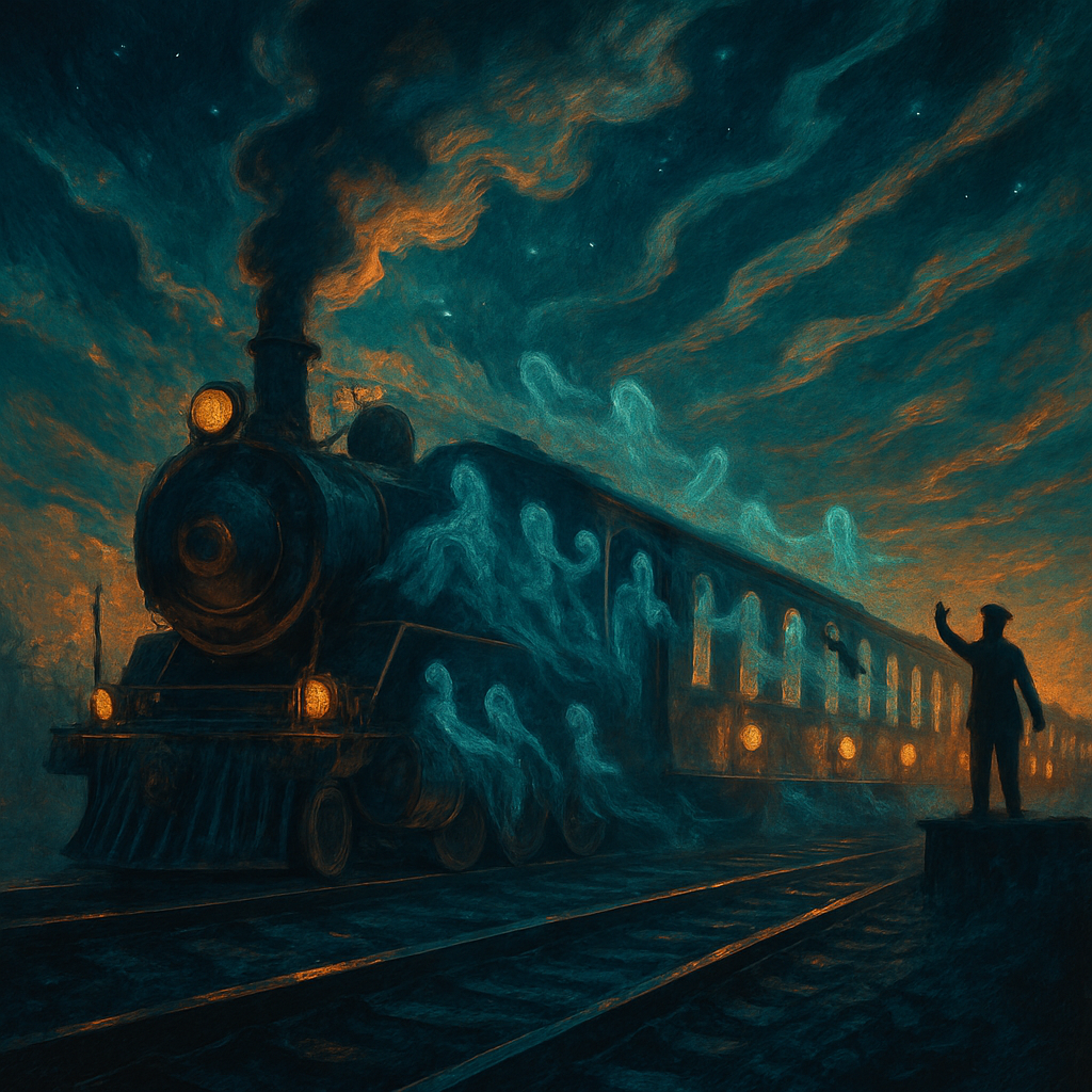 Arcane Train At Dusk paint by color