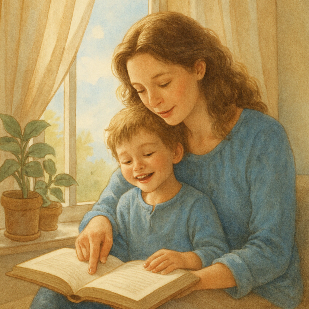 Morning Light Reading With Mom Paint by numbers art