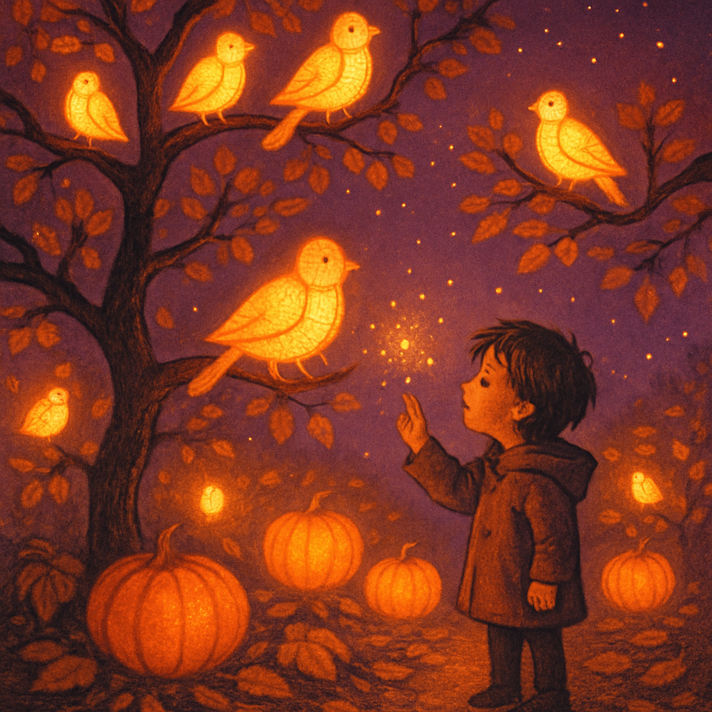 Moonlit Orchard Of Lantern Birds Paint by numbers art