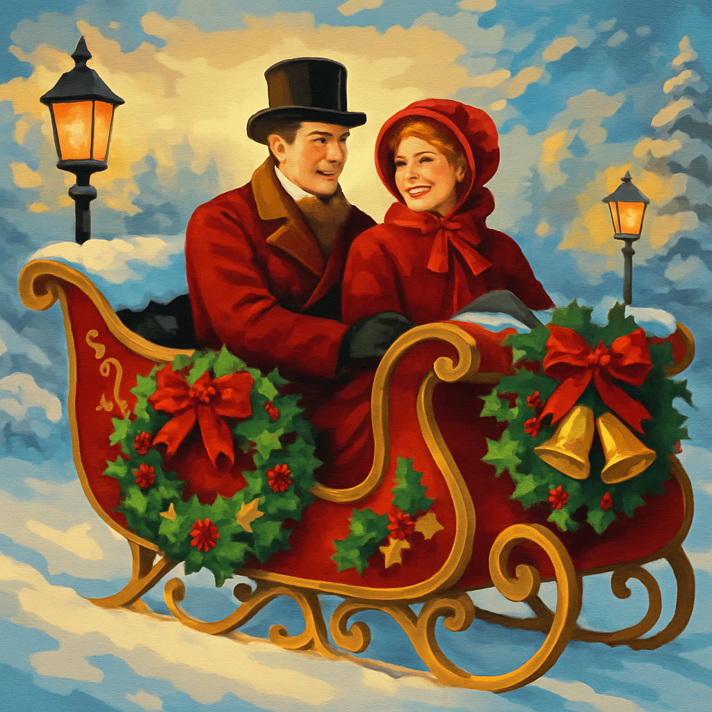 Sleigh Ride Sparkle Number painting