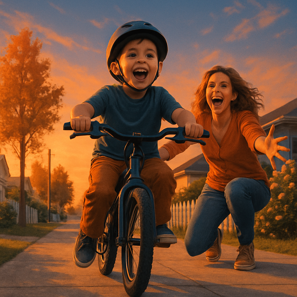 First Bike Ride Cheer From Mom Numbered painting kits