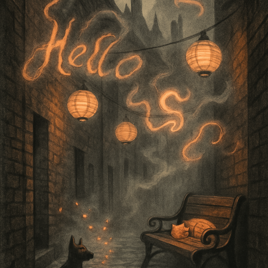Lantern Alley With Whisper Signs Painting by numbers kit
