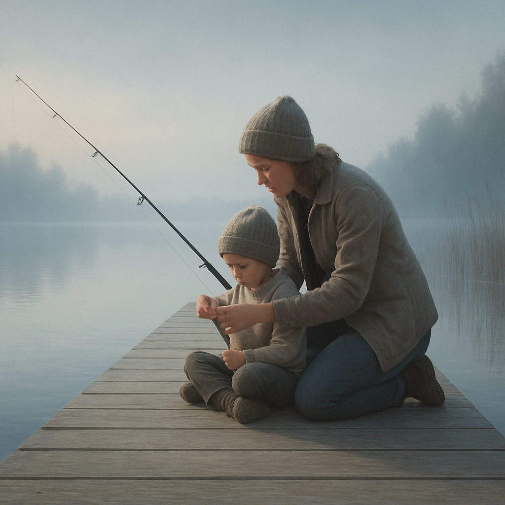 Fishing Dock Lesson With Gentle Guidance Numbered painting kits