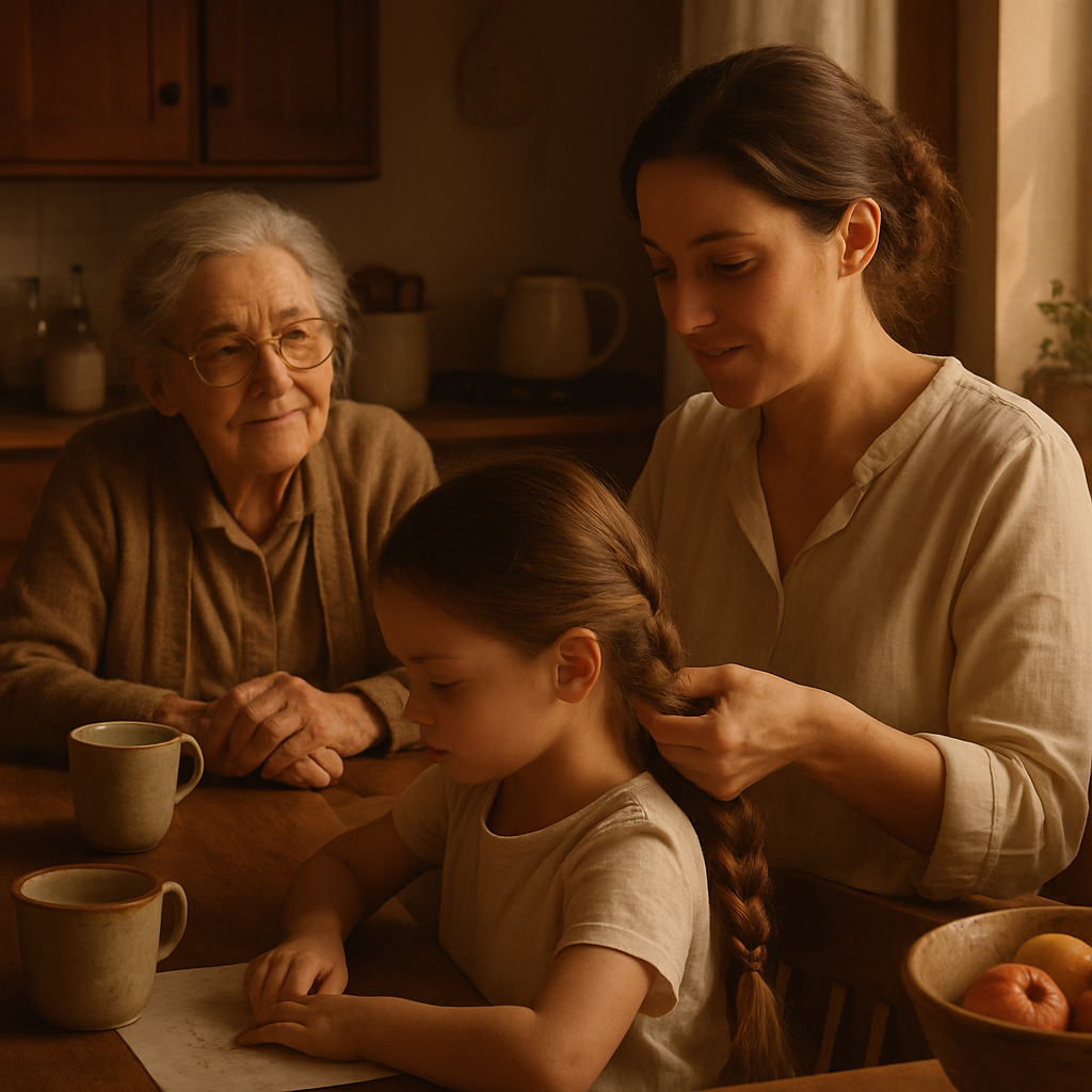 Grandmother Mother Child Three Generation Portrait paint by number