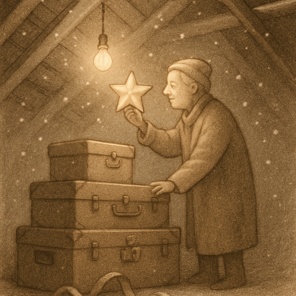 Twinkling Attic Ornament Night paint by number