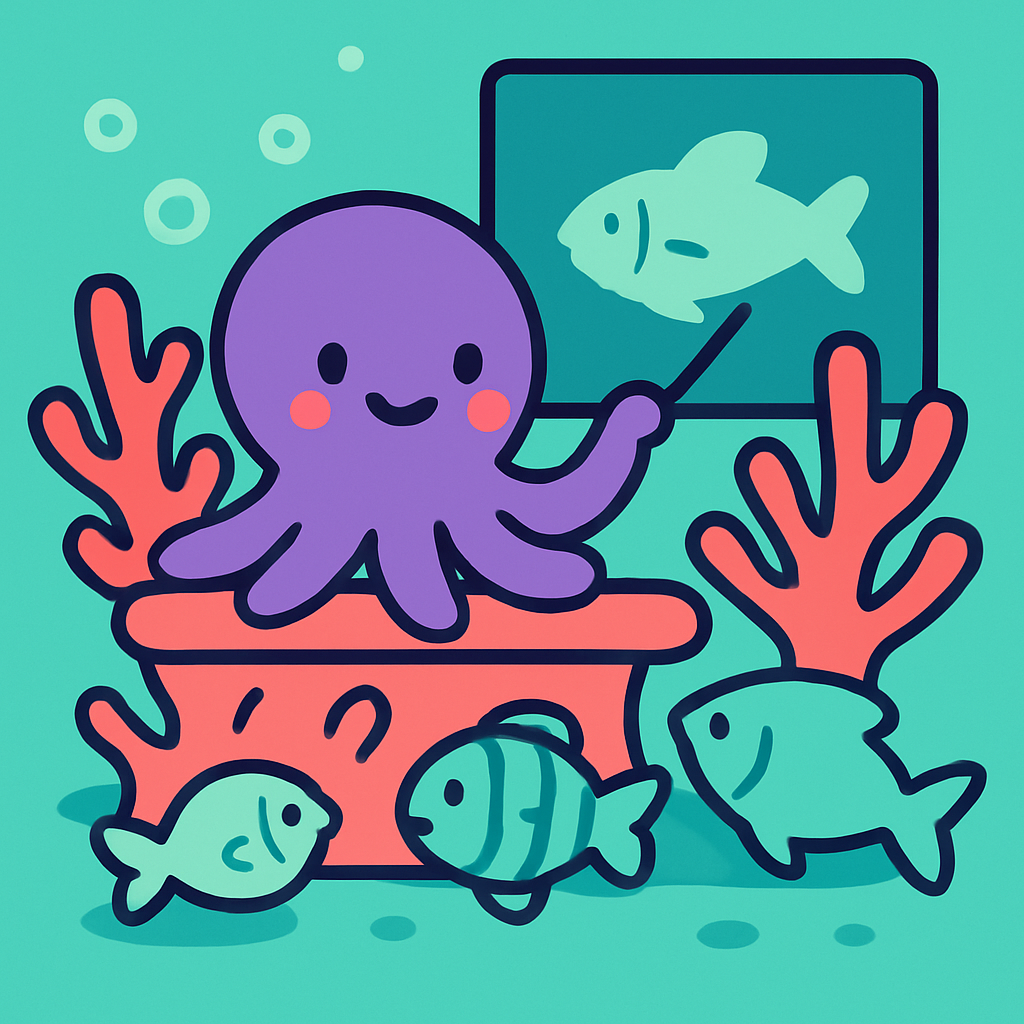 Octopus In Coral Classroom paint by color