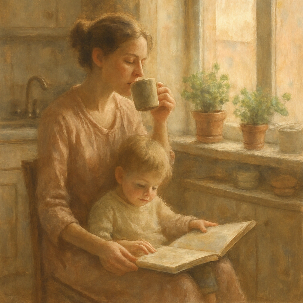 Quiet Morning With Mom paint by color