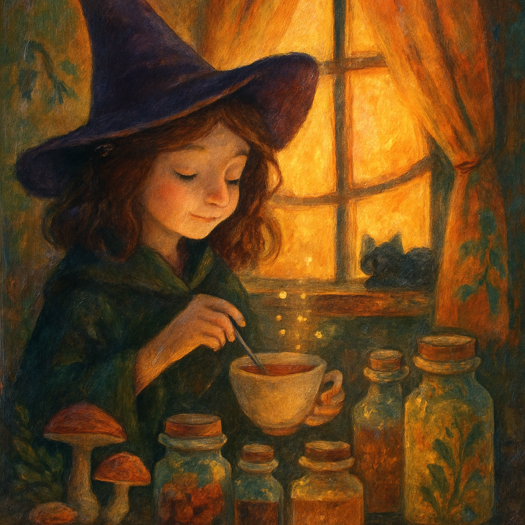 Witchs Cottage Window Glow Paint by numbers art