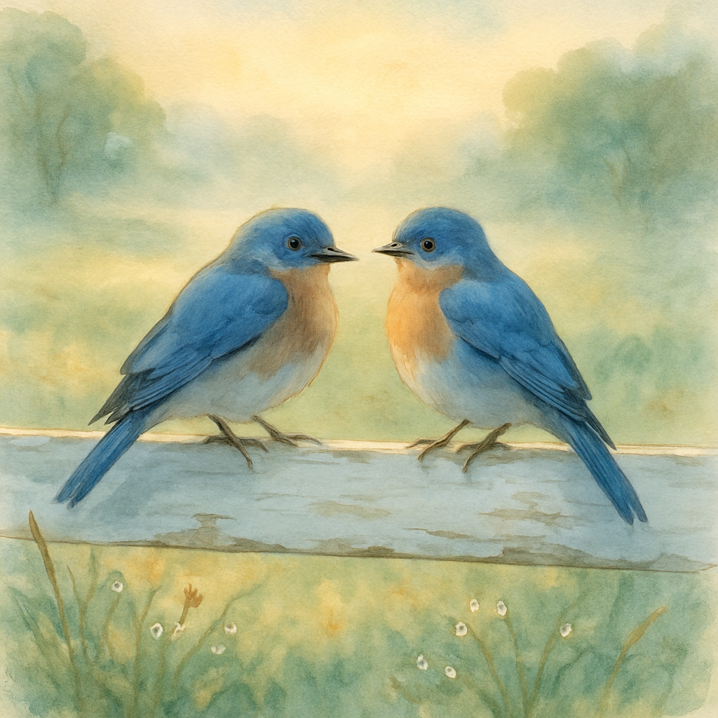 Dawn Bluebird By The Fence Painting by numbers kit