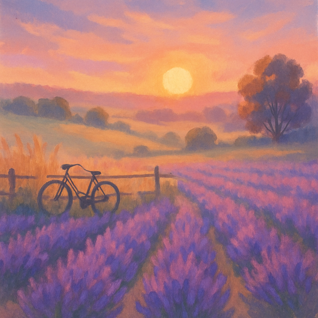 Lavender Meadow Sundown Numbered painting kits
