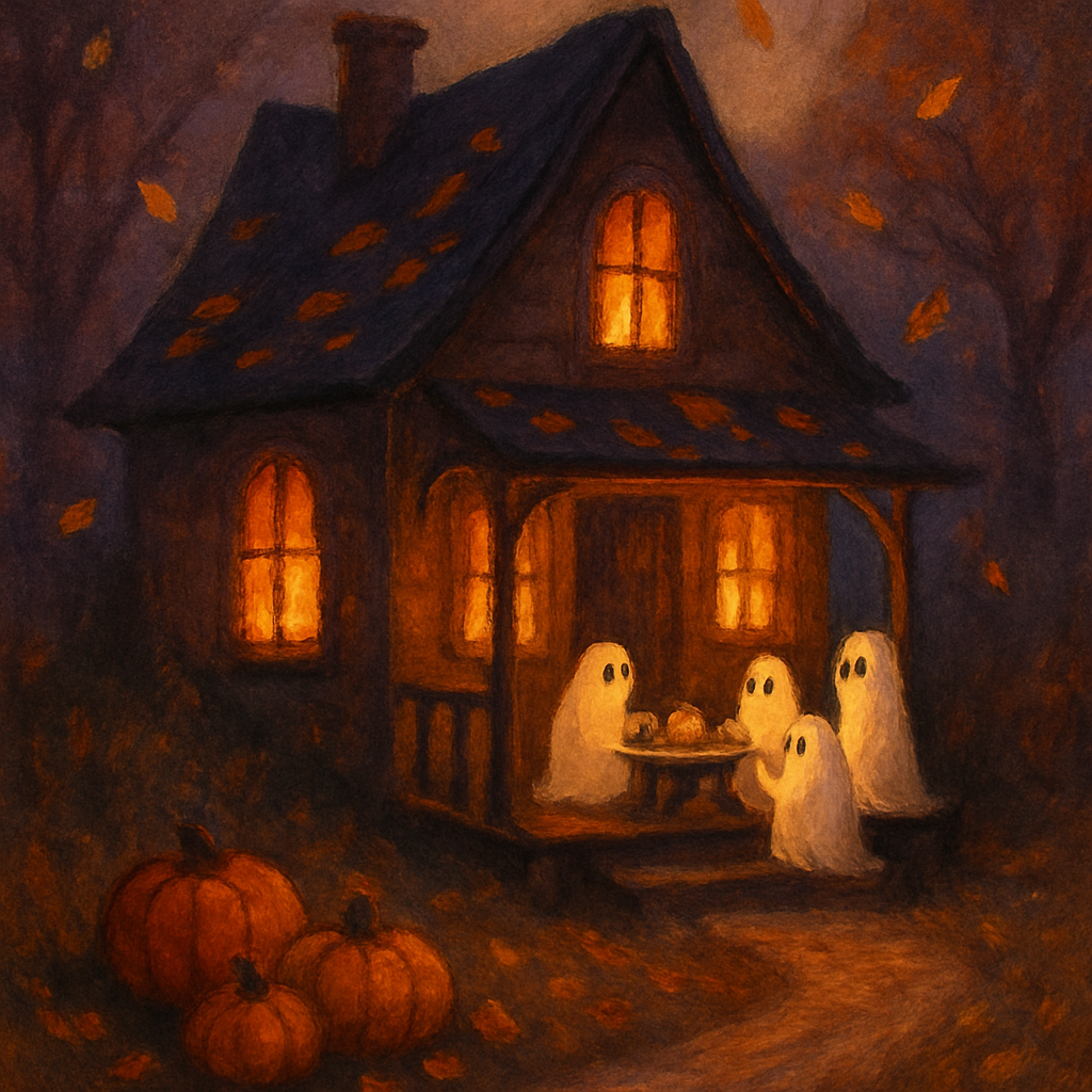Cozy Haunted House Nook Number painting