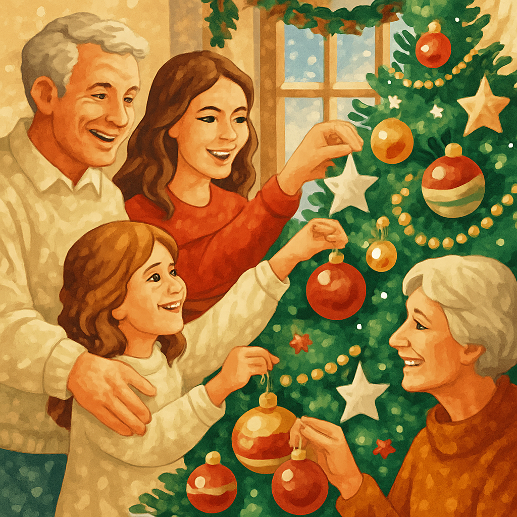 Ornaments On Evergreen Joy DIY paint by numbers