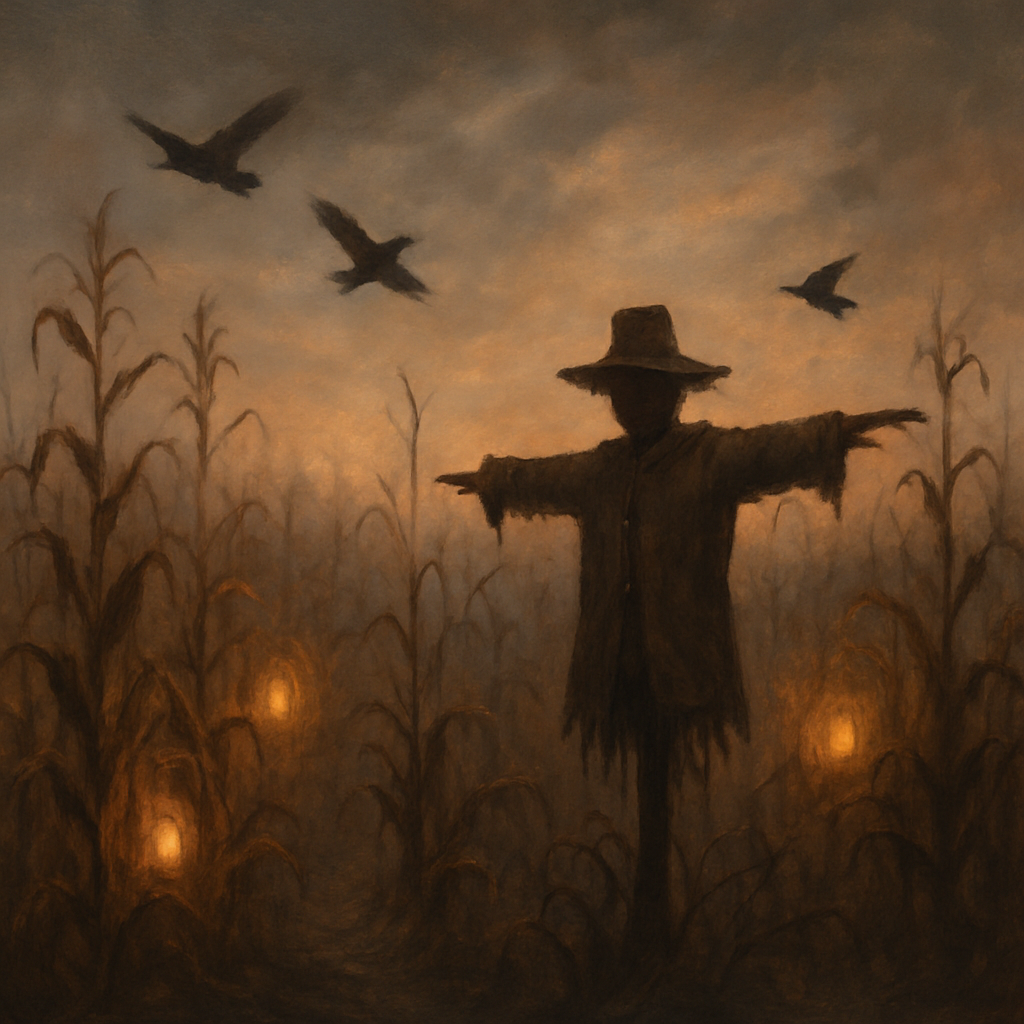 Foggy Twilight Cornfield Paint by numbers art