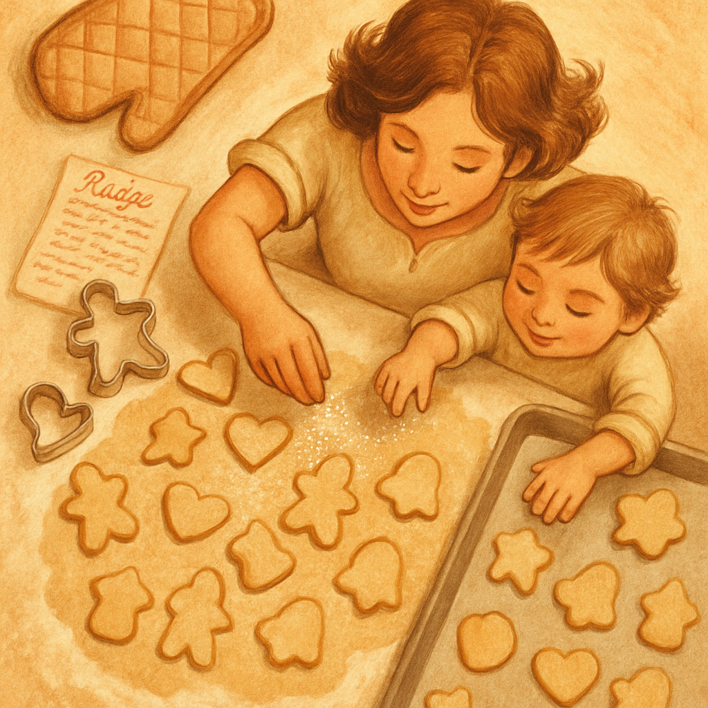 Mother And Child Baking Cookies Together painting number kit