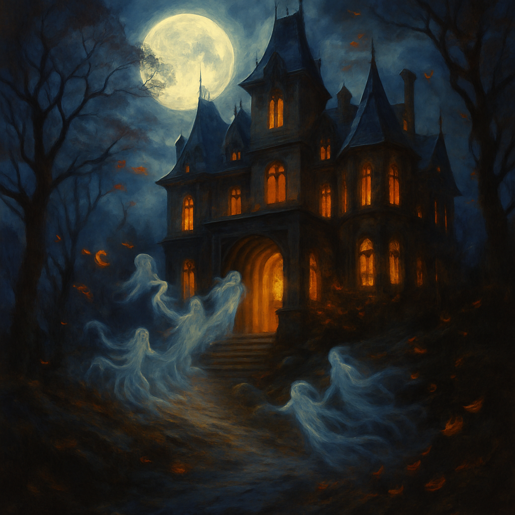 Haunting Evening At The Manor painting number kit