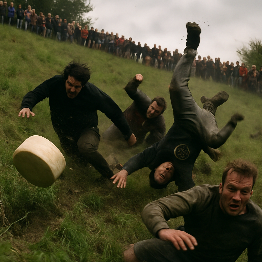 Cooper Hill Cheese Rolling Action Moment paint by numbers