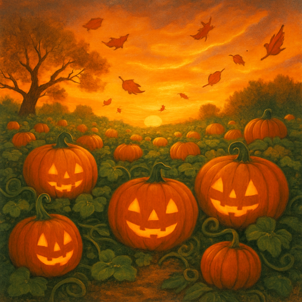 Charmed Evening Pumpkin Grove Painting by numbers kit