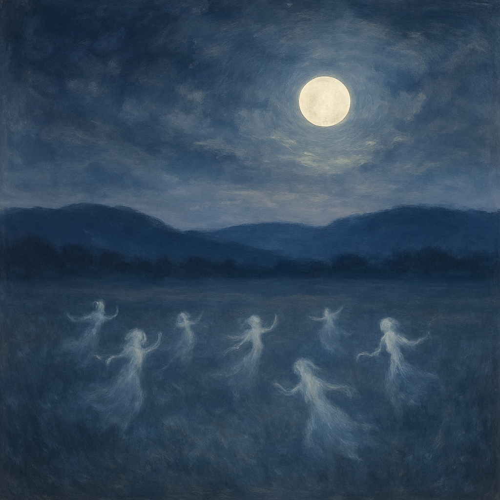 Spectral Moonrise Over The Fields Painting by numbers kit