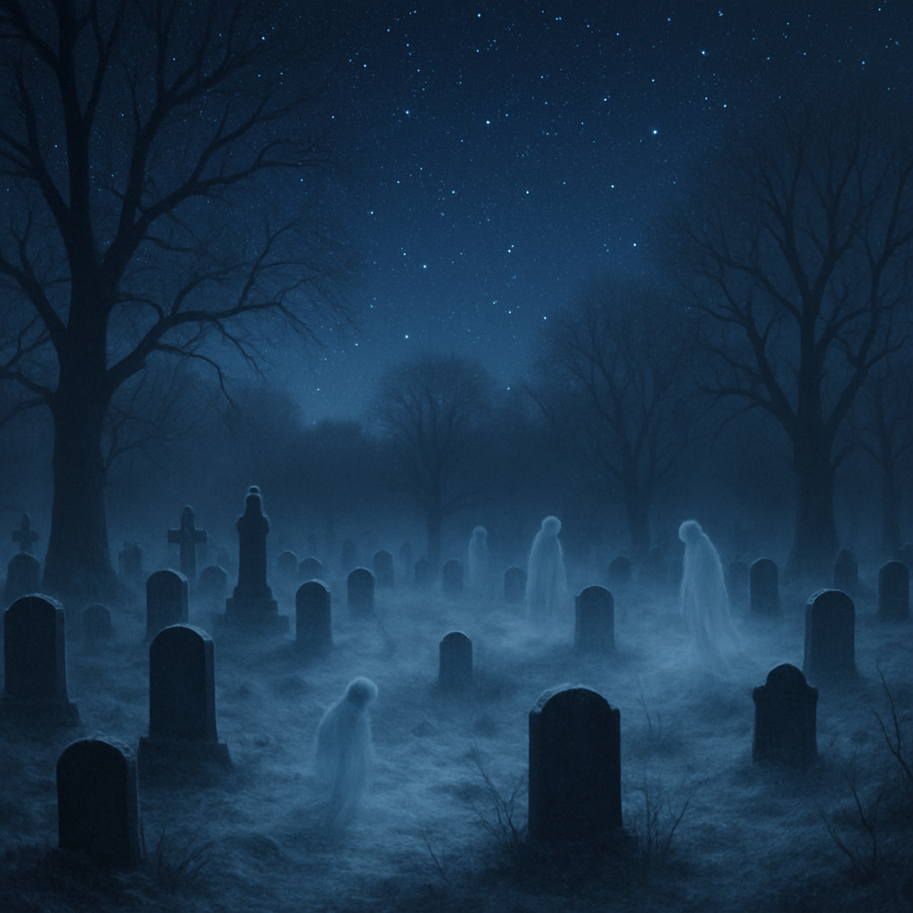 Frosted Night At The Graveyard Numbered painting kits