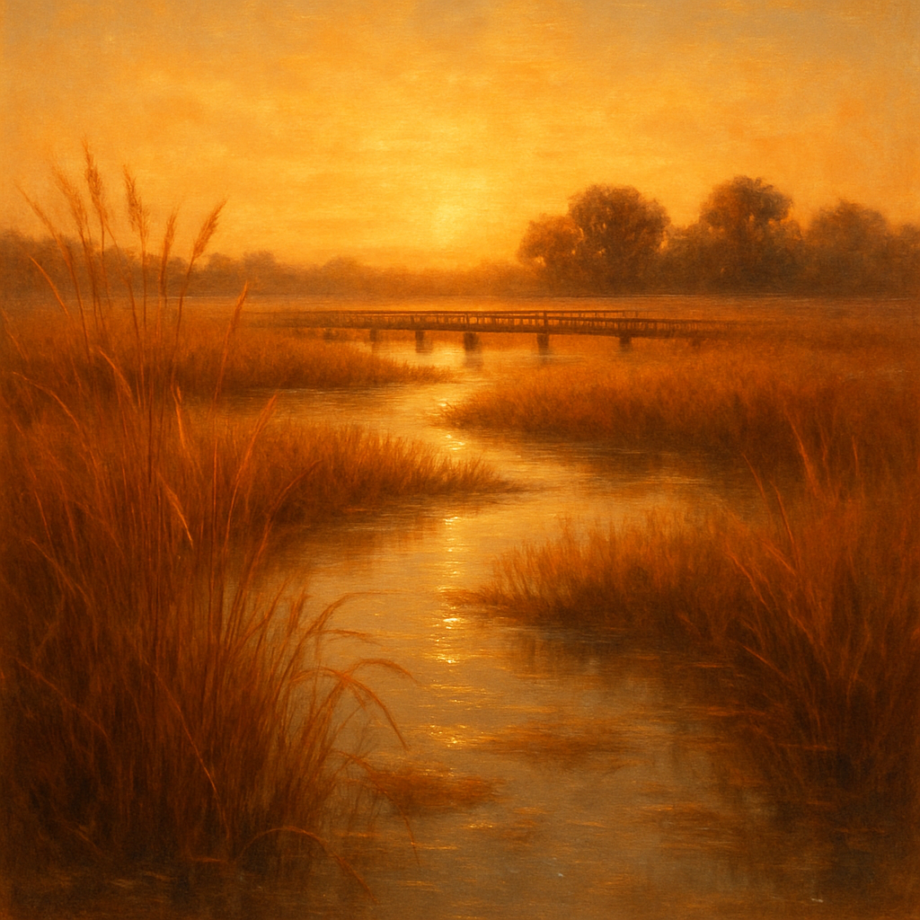 Sunset Over Whispering Marsh Number painting