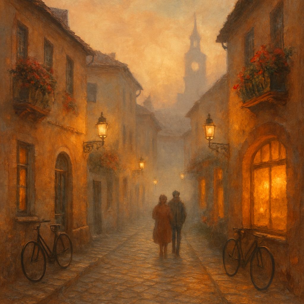 Sunset Lane In Cozy Painterly Hues paint by number