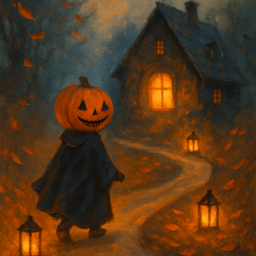Moonlit Pumpkin Pathway Number painting