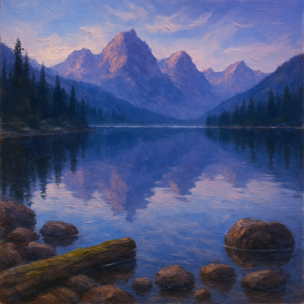Mountain Lake Dreamscape painting number kit