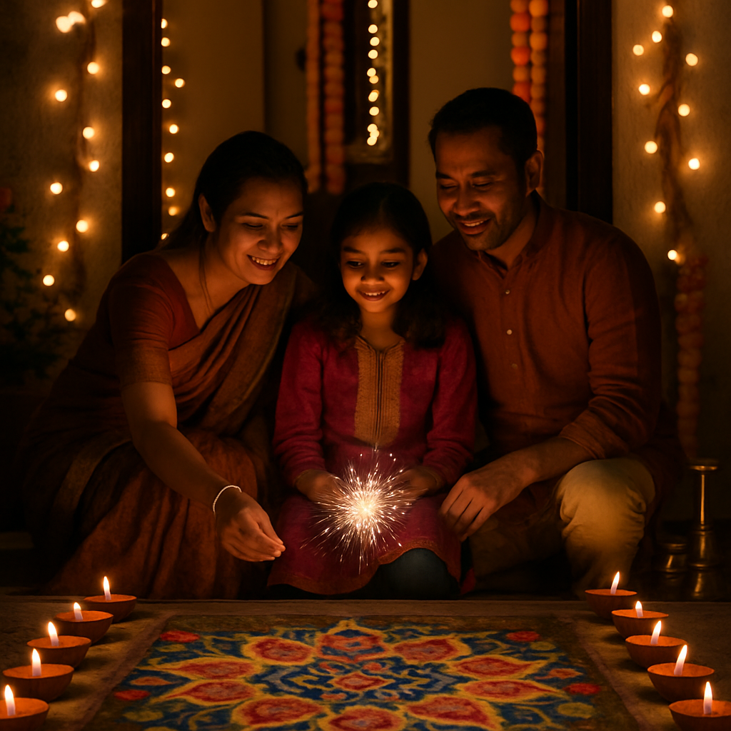 Diwali Doorstep With Diyas DIY paint by numbers