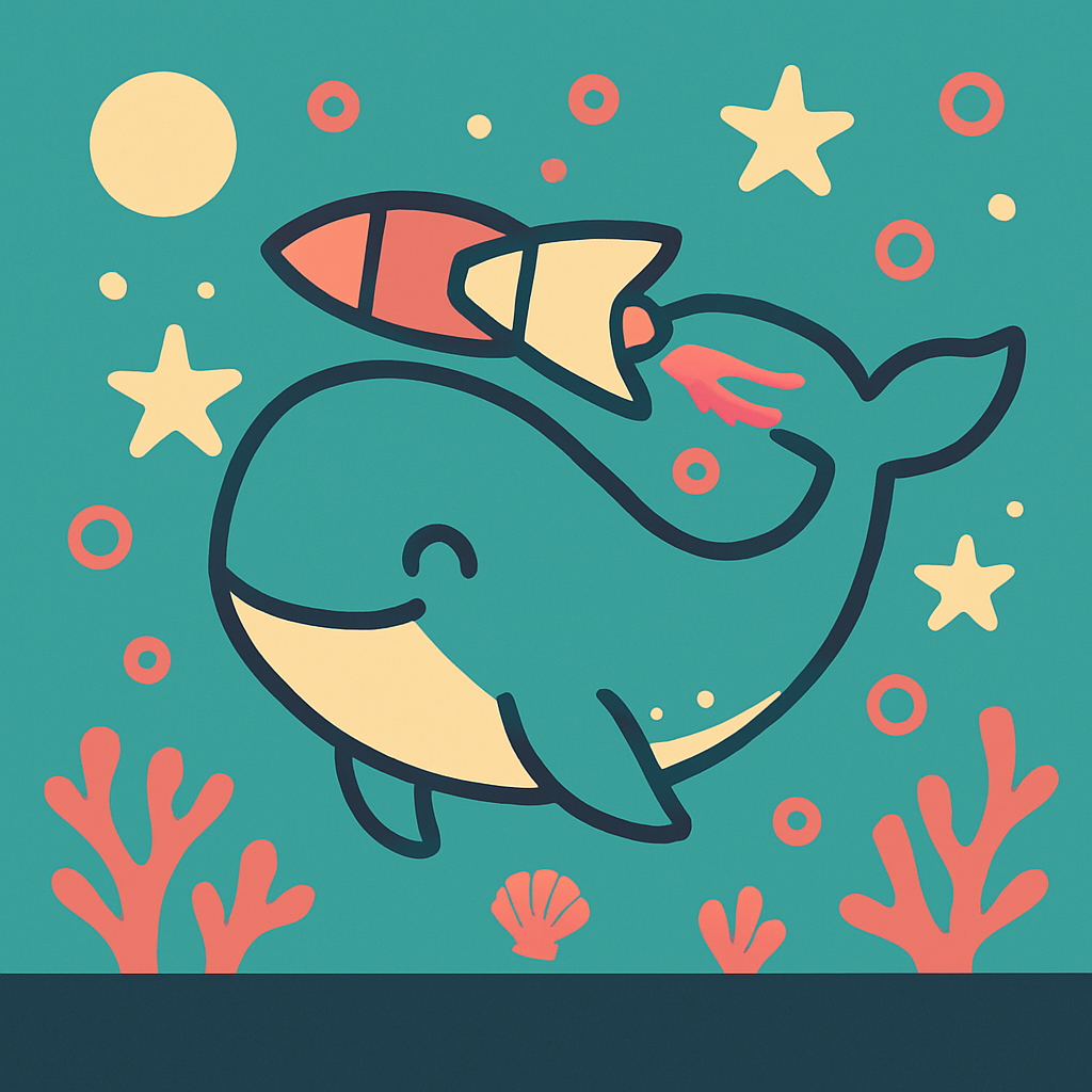 Deep Sea Rocket Whale Number painting