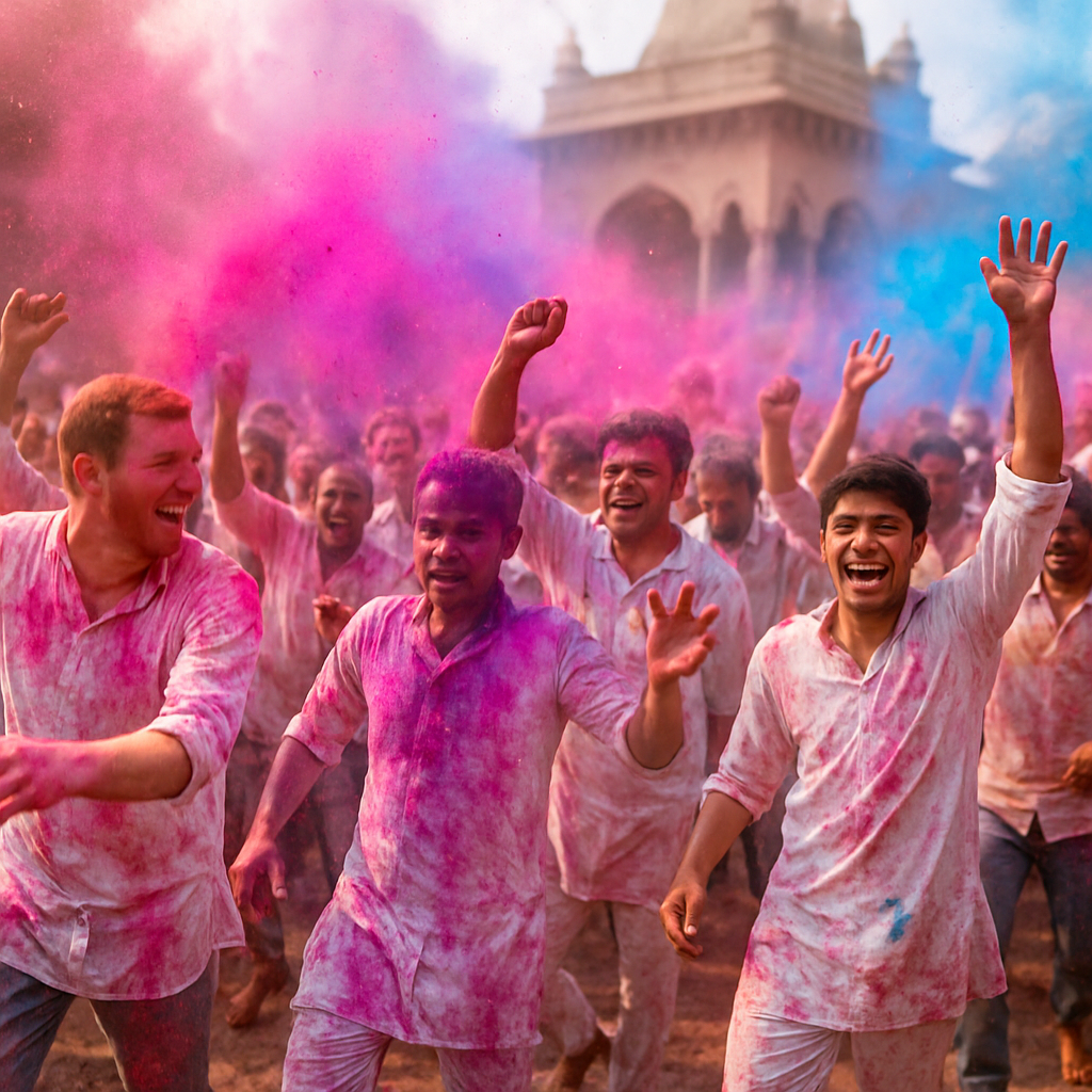 Holi Color Throw In Mathura Painting by numbers kit