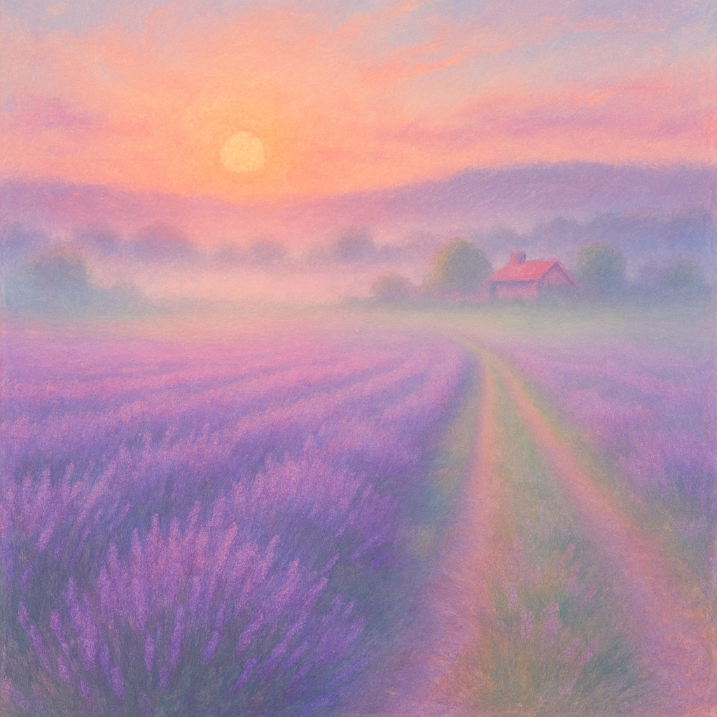 Lavender Ridge At Dawn DIY paint by numbers
