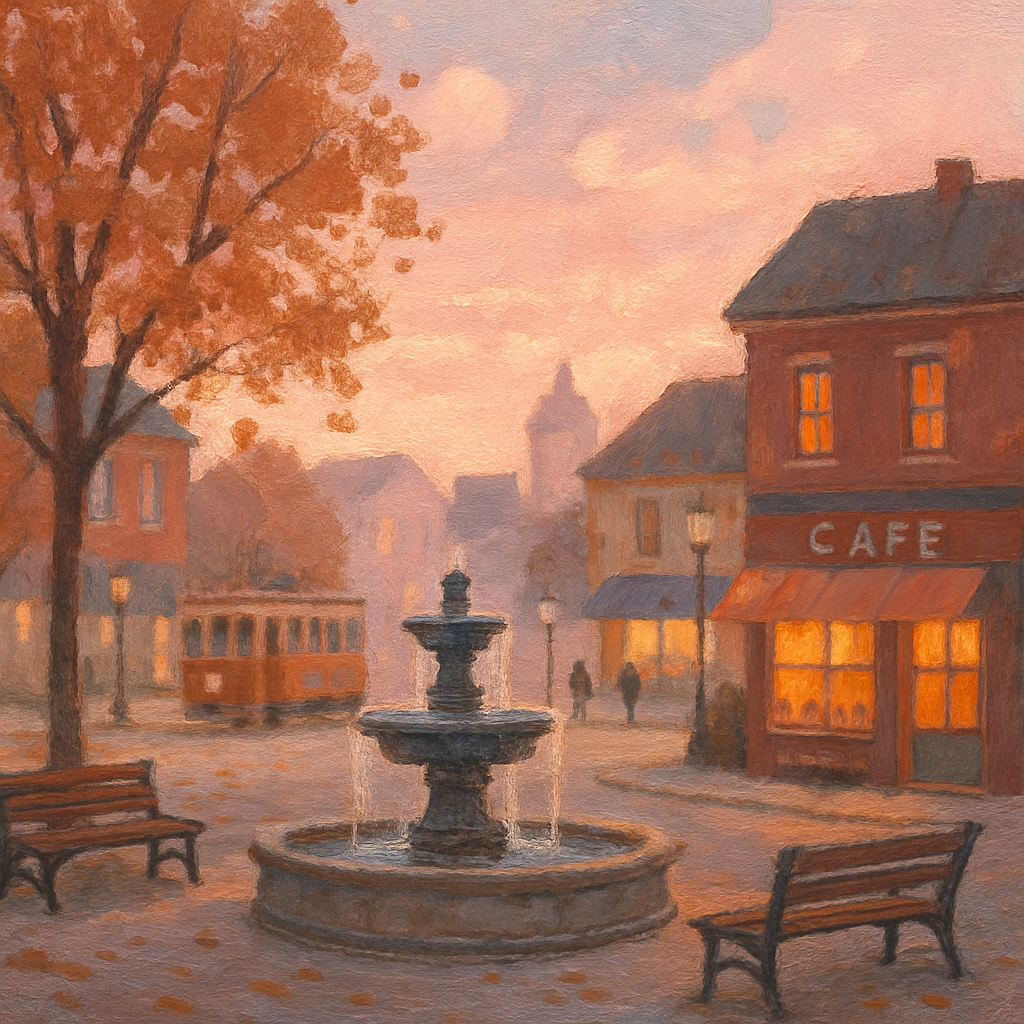 Morning Square With Cozy Acrylic Brushwork painting number kit