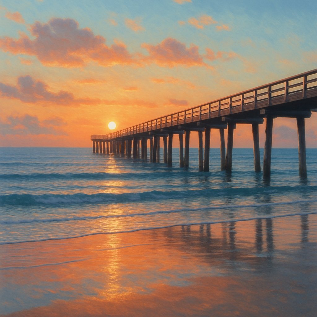 Coastal Sunset Pier Paint by numbers art