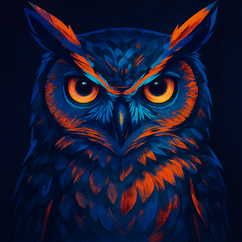 Vibrant Owl Of Neon Study Paint by numbers art