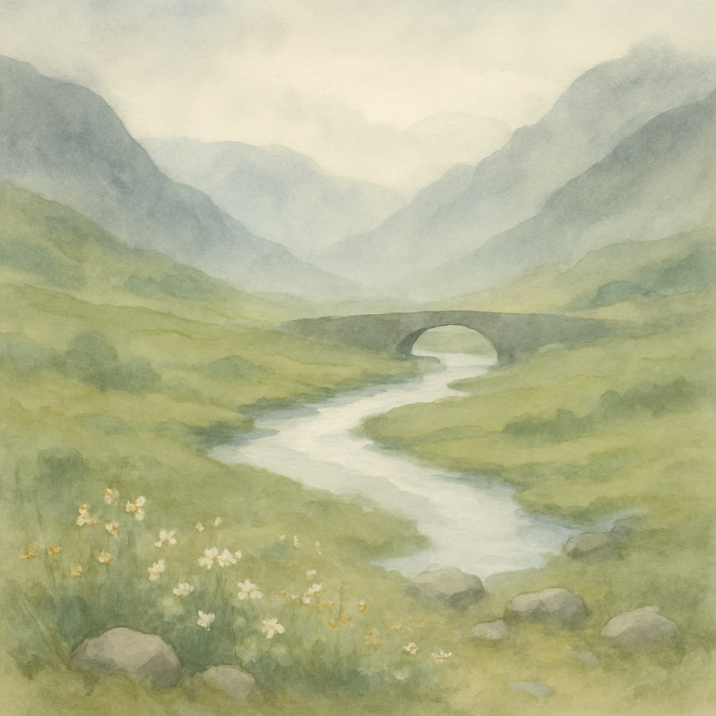 Misty Valley With Silver River paint by number