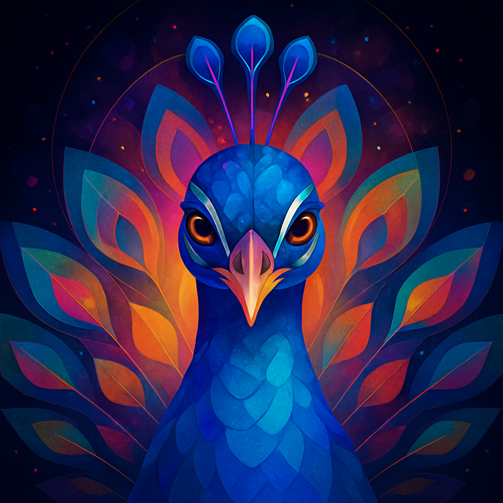 Peacock Prism Portrait painting number kit