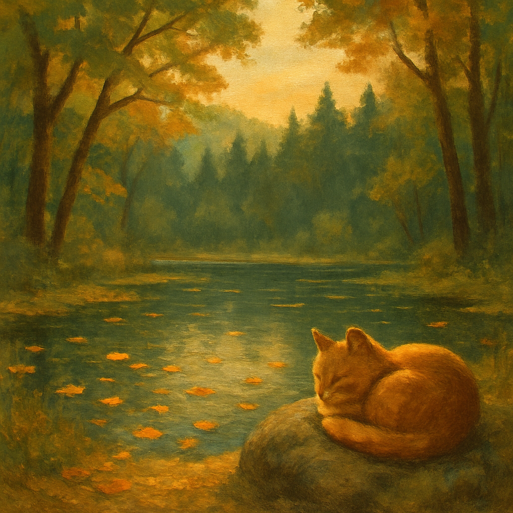 Forest Glen With Floating Leaves Paint by numbers kits