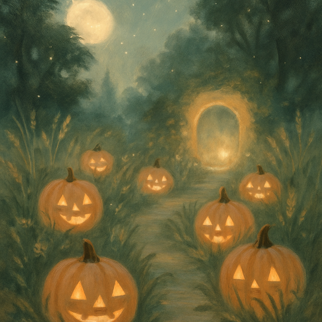 Moon Garden Of Whispering Pumpkins paint by numbers
