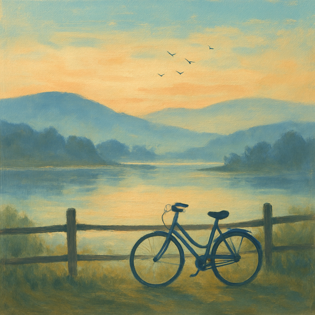 Dawn Mist Over Rolling Hills Lake Painting by numbers kit