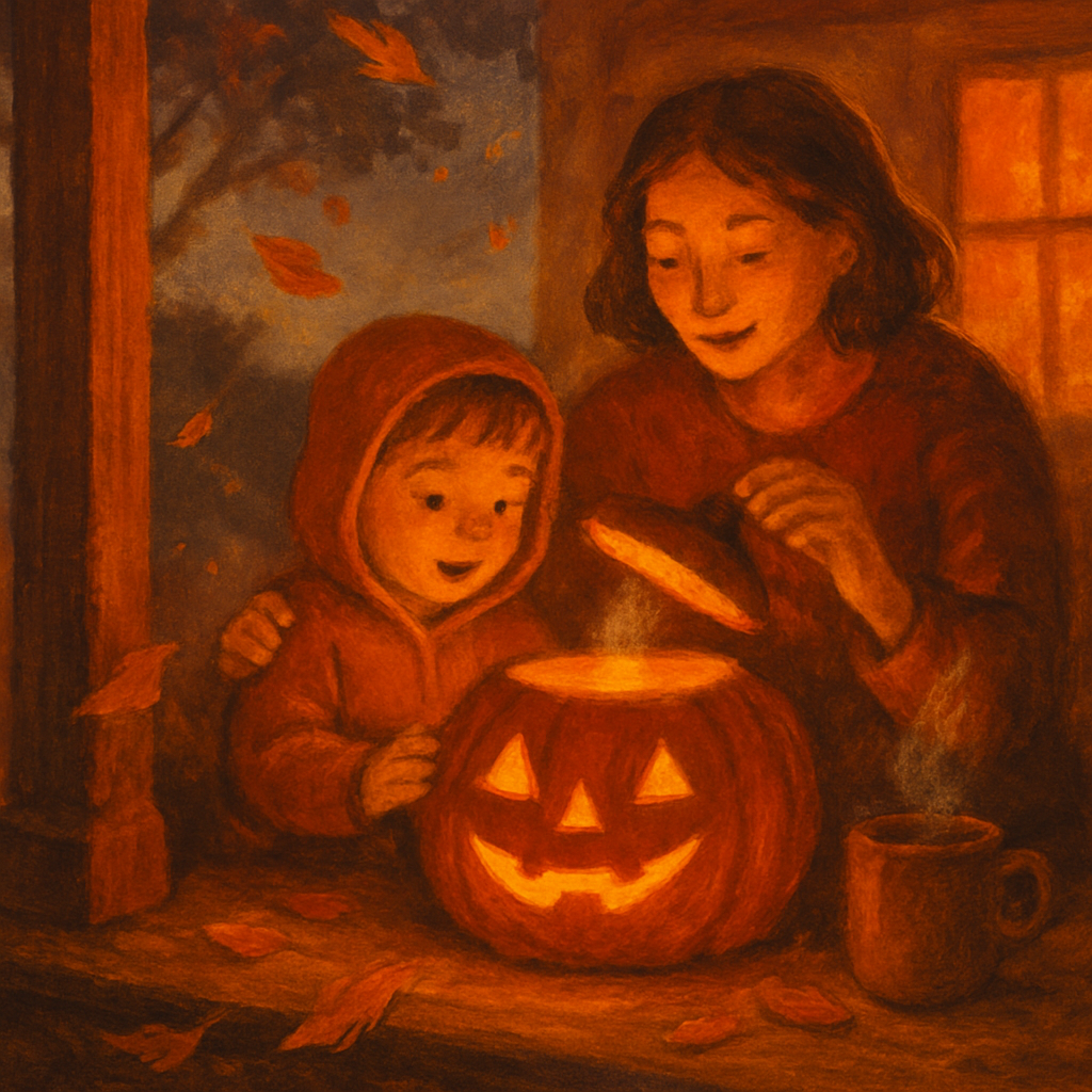 Porch Story With Pumpkin Lanterns Number painting