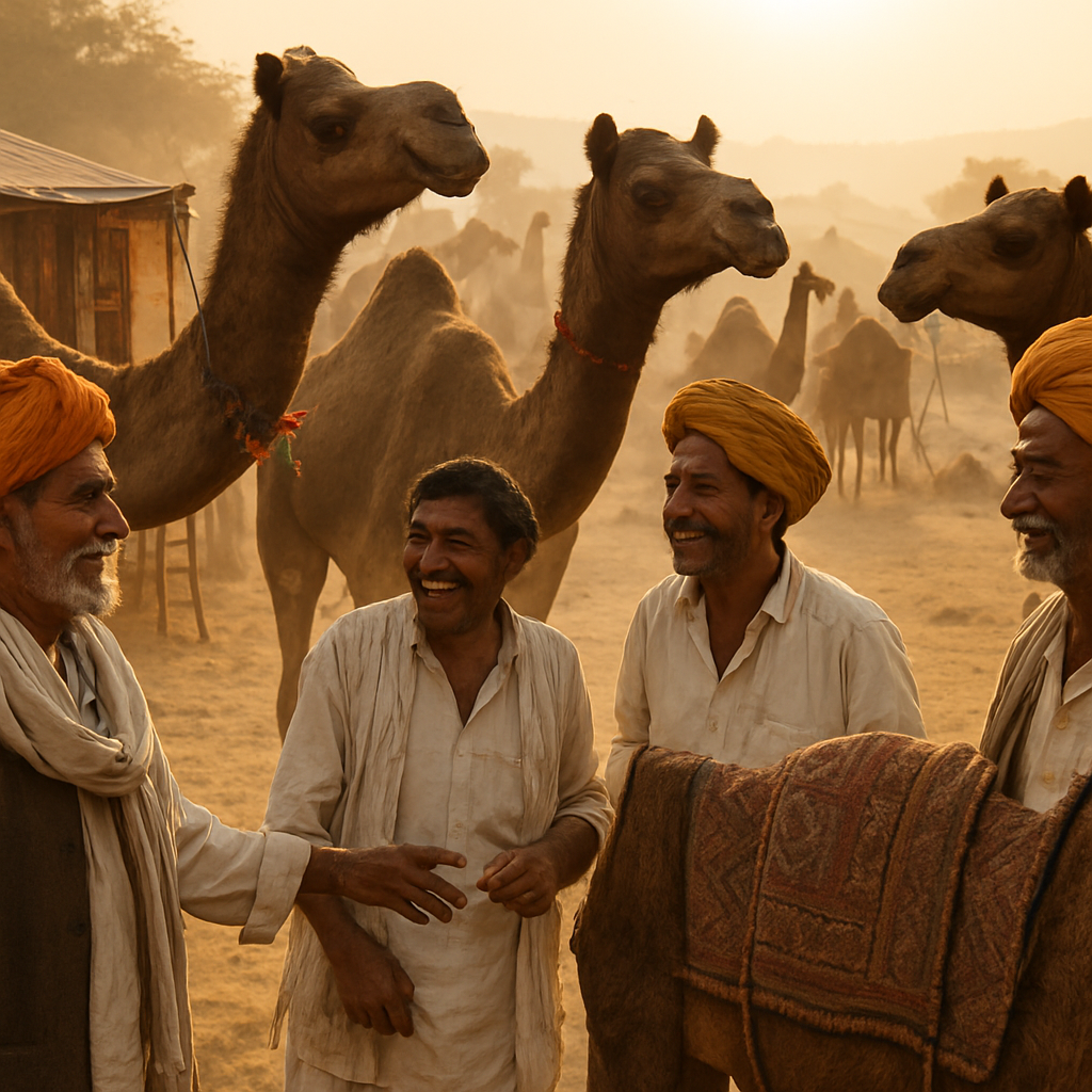 Pushkar Camel Fair Market Morning painting number kit