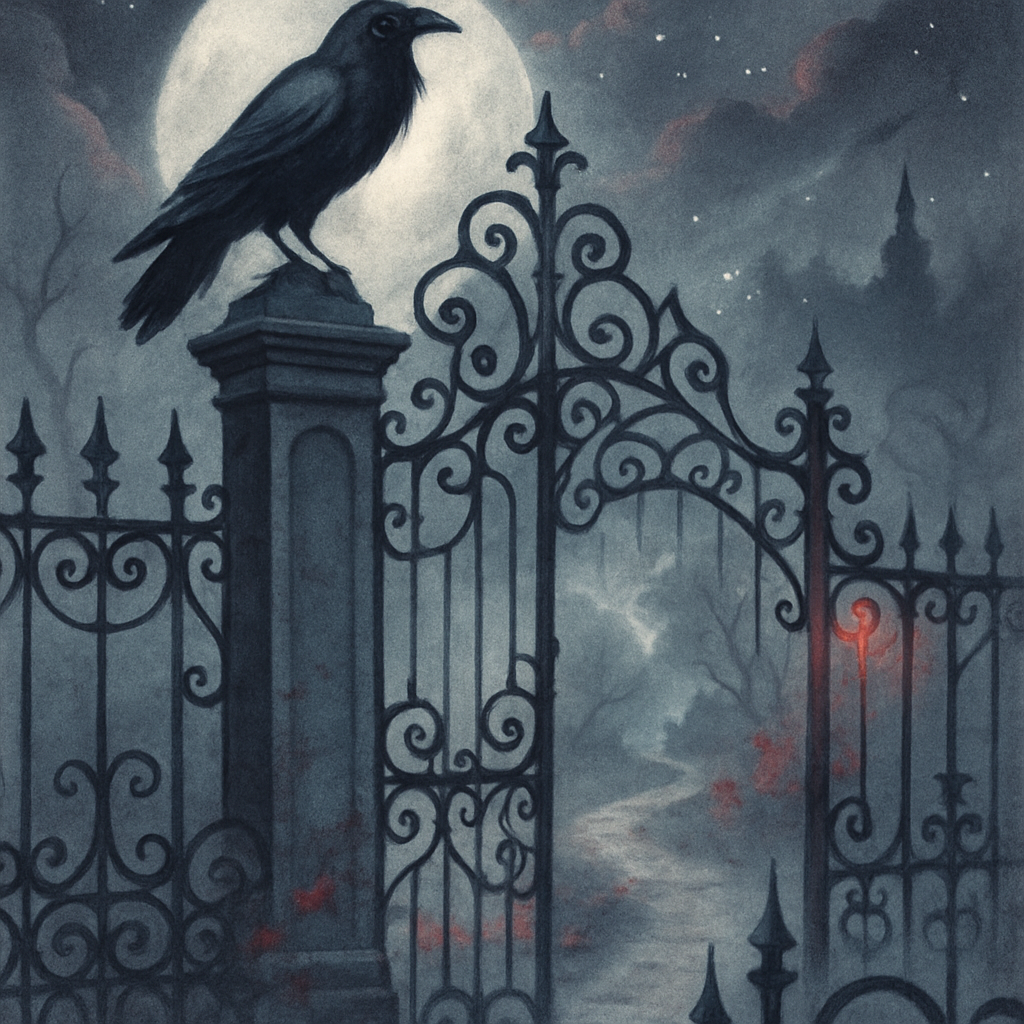 Raven Perch At Twilight Gate paint by numbers