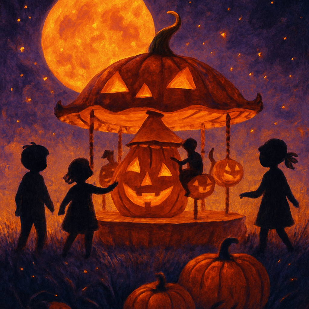 Nocturne Pumpkin Carousel DIY paint by numbers