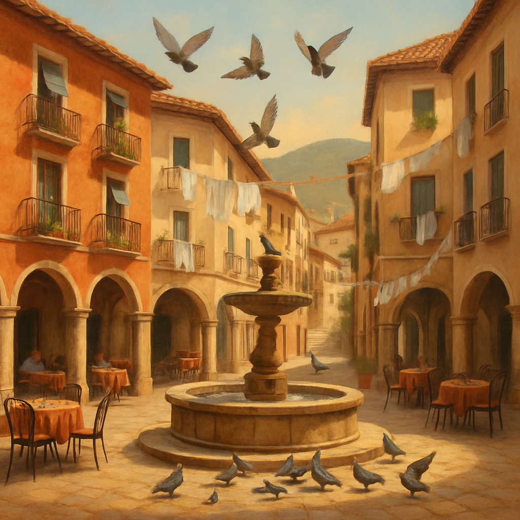Italy Sunlit Piazza paint by numbers