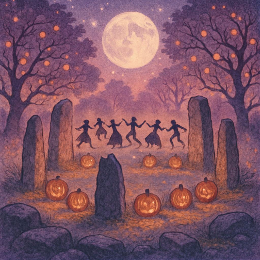Midnight Orchard Lantern Circle painting number kit