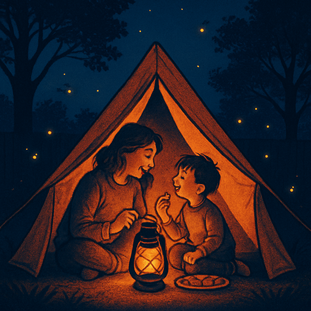 Backyard Camping Storytime With Mother Painting by numbers kit