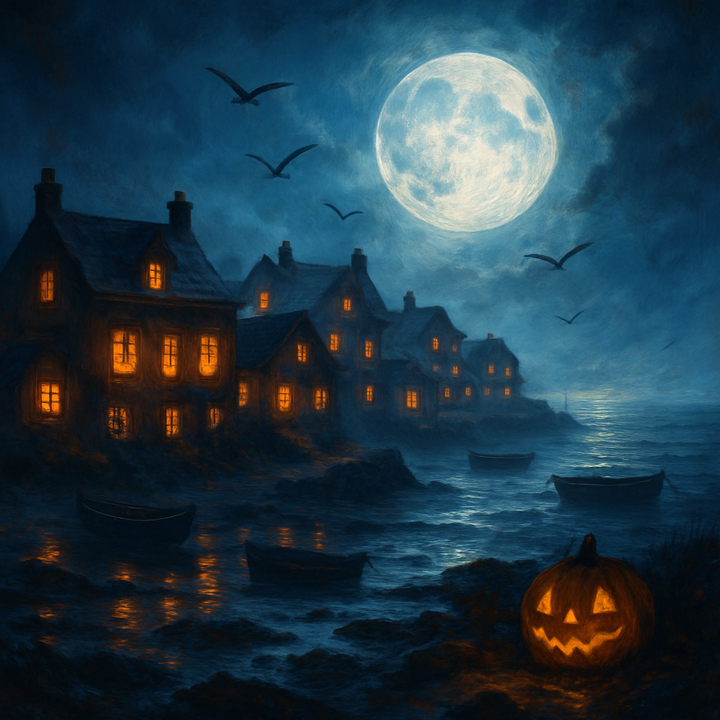 Midnight Lantern Lighthouse Village Paint by numbers kits